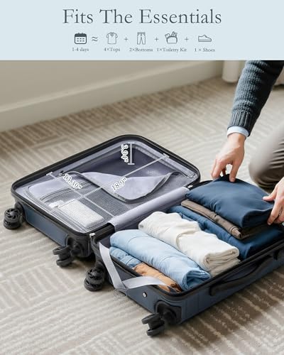 Coolife Luggage Sets 3 Piece, 20In Carry On Luggage with Spinner Wheels PC Hardside Suitcase Set with Travel Backpack (Teal blue, Backpack/TB/20) - color: Teal blue, size: 3 Piece Set (Backpack/TB/20in)