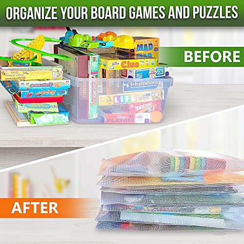 32 Pack Large Mesh Zipper Pouch B4 (12x15in) - Game Bags for Puzzle and Toy Storage Bags - Board Game Storage Zip Plastic Mesh Bags for Toys & Playroom Organization and Storage Zippered Pouches Folder - size: 32 Pack B4