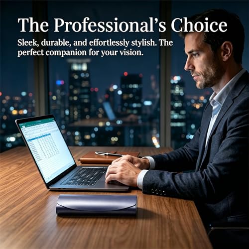 Philley Aluminum Ultra-Light Eyeglasses Case Hard Shell Nearsighted Glasses Case for Women & Men - color: B-blue