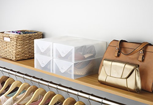Whitmor Clear Vue Women's Shoe Box, Set of 4, White, 4 Count - size: Set of 4, style: Women's Shoe Box