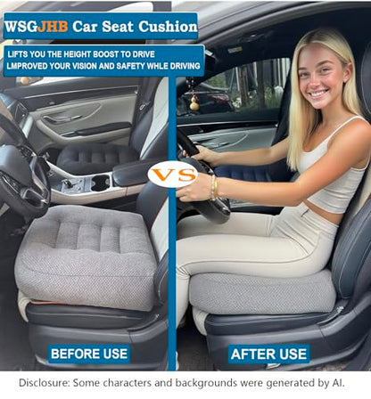 WSGJHB Office Chair Cushion Pillow Adult Car Booster Seat Cushions for Short People Effectively Increase Field of View Lower Back Fatigue Relief, for Cars, Office, Home Anti-Slip 18x18x4.7 inchs Gray - color: Gray