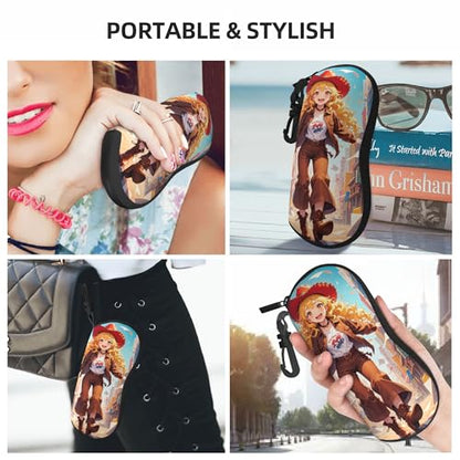 Portable Leather Glasses Case Anti-pressure Glasses Bag Coin Purse Storage Bag Suitable for Men and Women - color: F