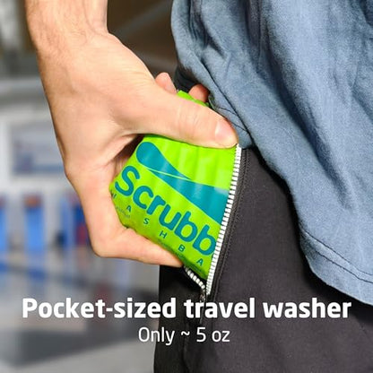 Scrubba Wash Bag - Patented Washboard-in-a-Bag™ Portable Travel Washing Machine for Camping, Backpacking, Cruises & Hotels - Pack Light, Wash Clothes Anywhere in Minutes (5 oz)