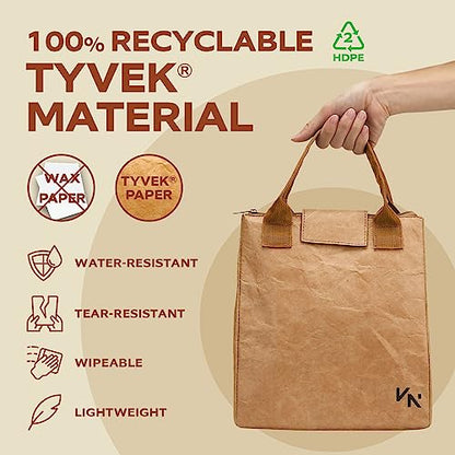 VonNova Women’s Insulated Lunch Bag with Premium 4mm Cooler Insulation, Cute Large 7L Lunch Tote for Office, Durable Small Lunch Box for Women, Stylish Lunchbox for Adults, Teens, Nurses, Teachers - color: Classic Brown
