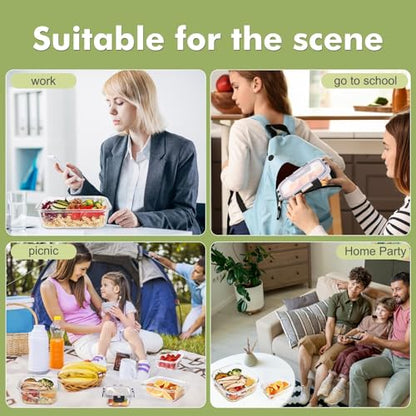 Liuruiyu 8 Pack Glass Food Storage Containers with Lids, Meal Prep Containers, Airtight Bento Boxes with Leak Proof Locking for Microwave, Oven, Freezer and Dishwasher, BPA Free - color: transparent