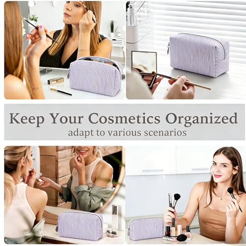 2pcs Makeup Bag Travel Toiletry Bag for Women Lightweight Make Up Bag Purse Organizer Pouches Large Cosmetic Bag Small Makeup Pouch Medicine Bag Travel Essentials for Women Dark Blue - color: dark blue