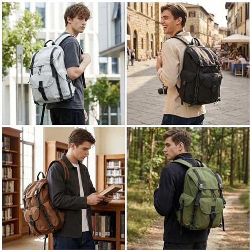 mixi Travel Backpack for Women Men, 18 Inch Carry On Laptop Backpack Flight Approved fits 16'' Laptop, Lightweight Waterproof Hiking Backpack Travel Outdoor Business Casual Daypack, Brown - color: Brown