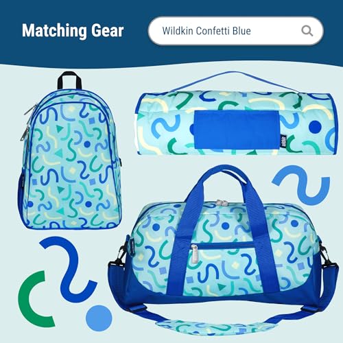 Wildkin Kids Two Compartment Insulated Lunch Bag – Keeps Food Hot or Cold, Easy-Clean Lining, Leak-Resistant & BPA-Free – Boys & Girls, Ideal for School, Travel & Daycare – Confetti Blue - color: Confetti Blue