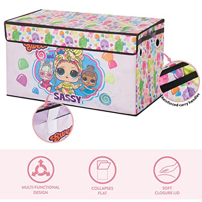 LOL Surprise Collapsible Children’s Storage Trunk - Durable with Soft Lid, 28.5"x14.5"x16", Fun and Spacious Organizer for Kids - color: LOL Surprise / Sweet and Sassy