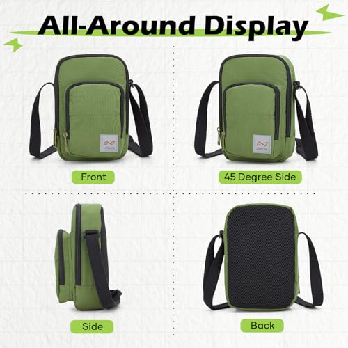 SEAFEW Mini Crossbody Bag Shoulder Bag for Men, Small Messenger Satchel Bag for Women - color: Green - Sling