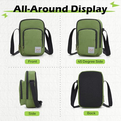 SEAFEW Mini Crossbody Bag Shoulder Bag for Men, Small Messenger Satchel Bag for Women - color: Green - Sling