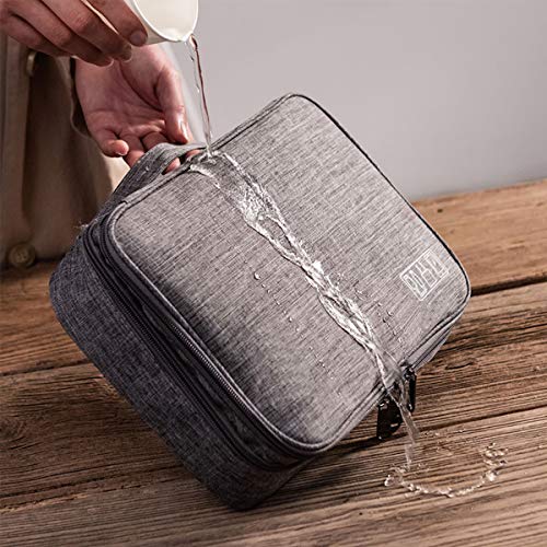 OrgaWise Electronics Organizer, Electronic Accessories Bag Travel Cable Organizer Three-Layer for iPad Mini, Kindle, Hard Drives, Cables, Chargers - color: Three layer-Grey