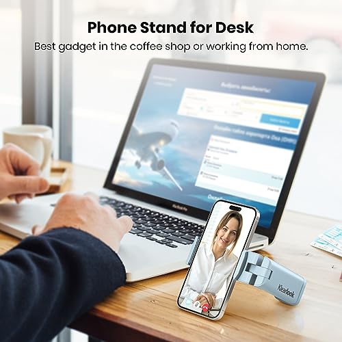 Klearlook 4 in 1 Adjustable Phone Stand - 360 Rotation Handsfree Viewing Flight Phone Holder, Foldable Travel Essentials, Accessory for Home/Office - Blue - color: Baby Blue