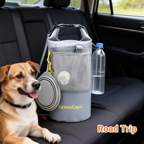 Dog Food Storage Bag for Camping Trips,Road Travel,Dog Boarding,Overnight Kibble Bag Carrier 10L,Portable,Leak-Proof,Airtight,Odor-Resistant,Wipe Clean (Bowl Not Included)