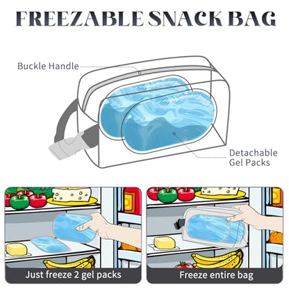 Cerbonny Mini Cooler Bag, Freezable Lunch Bag & Snack Bag, Insulated Bag for Travel/Work/School, Small Cooler Lunch Box with Detachable Gel Packs, Beige, 180 Cubic Inches - color: Beige