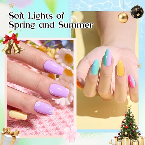 Beetles Summer Gel Nail Polish - Seasons Impressions Collection, 25 Colors Bright Gel Polish White Red Pink Nude Green Purple Blue 4th of Julu Nails Glossy Matte Glitter Top Base Coat Gifts for Women - color: Seasons Impressions Color Bottle Gel