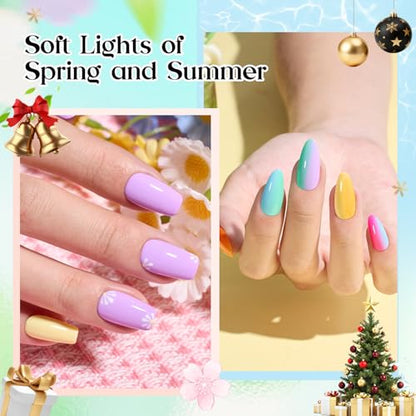 Beetles Summer Gel Nail Polish - Seasons Impressions Collection, 25 Colors Bright Gel Polish White Red Pink Nude Green Purple Blue 4th of Julu Nails Glossy Matte Glitter Top Base Coat Gifts for Women - color: Seasons Impressions Color Bottle Gel