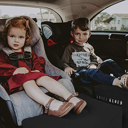 Koala Kloud 3 Height Travel Foot Rest - Gray Inflatable Foot Rest Pillow, Car Seat, Airplane Bed for Toddler Travel Essentials Kids Accessories - color: Black