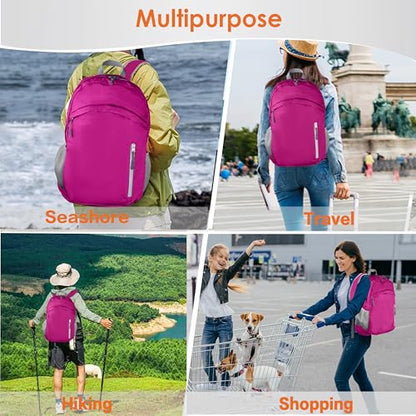 Waterproof Foldable Backpack Dry Storage Lightweight Daypack 35L Outdoor Backpack for Beach Men Women Dark Pink - color: Pink2