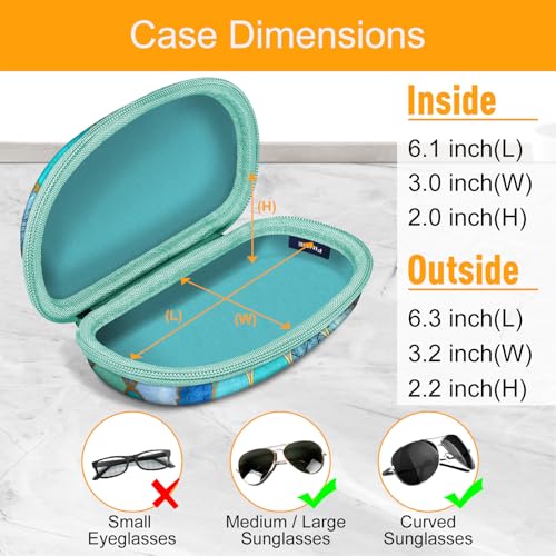 Fintie Sunglasses Case with Carabiner, Hard Shell Shockproof Sport Glasses Cases Travel Zipper Eyeglasses Holder, Cool Jade - color: Cool Jade
