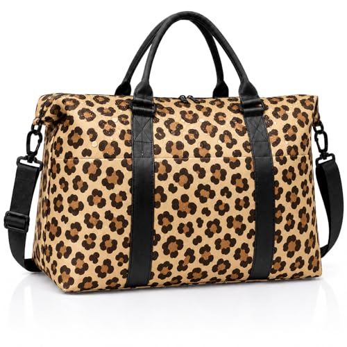 Weekender Duffel Bags for Women， Travel Totes Bag for Airplane Essentials, Overnight Bags for Women with Trolley Sleeve, Large Carry On Hospital Bag for Labor and Delivery, Sport, Gym - color: A-Panther
