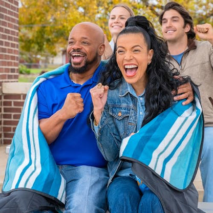 BRAWNTIDE Large Waterproof Outdoor Blanket, Extra Thick Fleece, Warm, Windproof & Sandproof, Quilted Stadium Blanket for Sports Events, Beach, Camping, Picnics, Dogs & Car, 82" x 55 - color: Teal Green