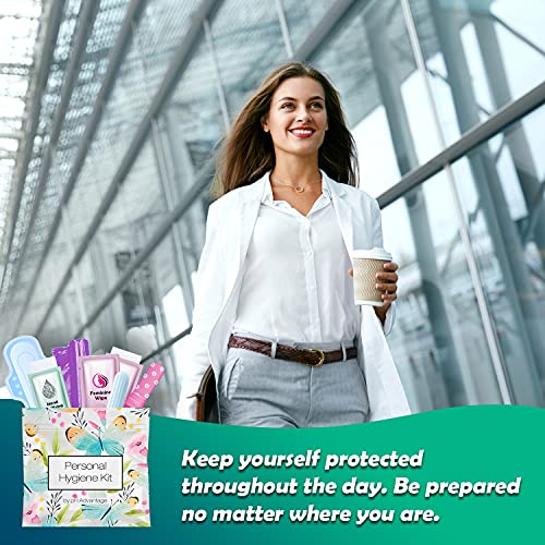 Menstrual Kit All-in-One 10 Pack | Convenience on The Go | Period Kit Pack for Travelling, Tweens & Teenager | Individually Wrapped Feminine Hygiene Product (Butterflies) - color: Butterflies