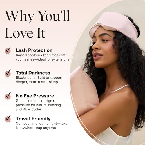 Kitsch Contour Pillow Eye Mask – Softer Than Silk Eye Masks for Sleep, Blindfold Sleep Masks for Women & Men, No Eye Pressure, Lightweight, Eye Care, Travel Essentials - Blush - color: Blush