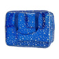 Dark Blue Clear Star Large Cosmetic Bag and Travel Pouch with Handle,Durable Material,Zipper Design-Ideal for Makeup,Travel Essentials (Dark Blue) - color: Dark Blue
