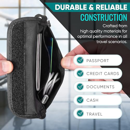Ultra-Slim Comfort Neck Wallet & Passport Holder - RFID-Protected, Stylish Travel Pouch for Men & Women (Black) - color: Black (Neck Wallet)