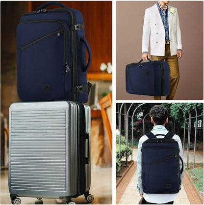 MATEIN Extra Large Mens Travel Backpack Carry on, Expandable Traveling Backpack for Men Airline Approved, Water Resistant Business Casual Daypack, Traveler Gift, Blue - color: Blue, size: XX-Large