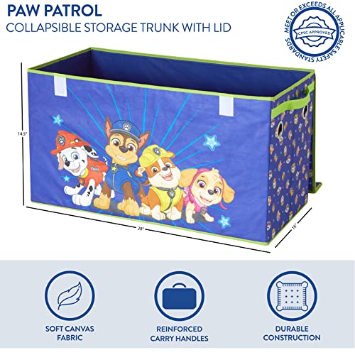 Nickelodeon Paw Patrol Chase, Marshall and Skye Collapsible Children’s Storage Trunk, Durable with Lid - color: Paw Patrol Chase Marshall and Skye