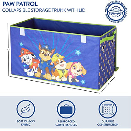 Nickelodeon Paw Patrol Chase, Marshall and Skye Collapsible Children’s Storage Trunk, Durable with Lid - color: Paw Patrol Chase Marshall and Skye