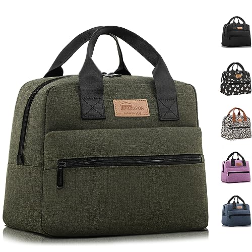 HOMESPON Insulated Lunch Bag for Women Men Lunch Box Cooler Lunch Tote for Work Picnic (Green) - color: Green