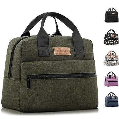 HOMESPON Insulated Lunch Bag for Women Men Lunch Box Cooler Lunch Tote for Work Picnic (Green) - color: Green