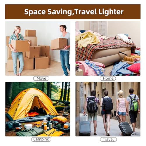 18 Pack Travel Vacuum Bags for Clothing with Electric Pump,Vacuum Travel Bags,Compression Packing Cubes for Luggage,Carry-on Space Saver Storage Bags for Cruise - style: 18 Vacuum Bags + Wirelwss Charging Pump