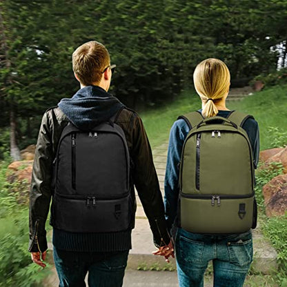 TUGUAN Insulated Cooler Backpack 38 Cans Double Deck Leakproof Lightweight Soft Lunch Backpack Small Cooler Bag Beach Picnic - color: 8901-black