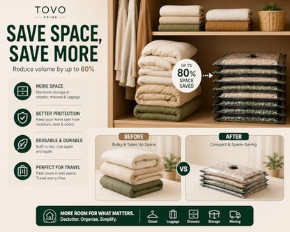 Vacuum Bags for Travel with Rechargeable Air Pump, 20 Pack Combo Size Compression Packing Bags for Luggage and Suitcase, Space Saver Vacuum Storage Bags for Clothes, Bedding, Blankets and Moving
