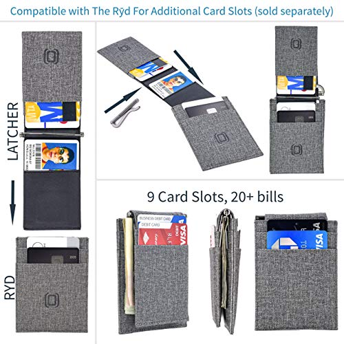 Dockem The Latcher Minimalist Wallet & Card Case Companion (Synthetic Canvas Leather)