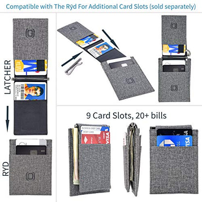 Dockem The Latcher Minimalist Wallet & Card Case Companion (Synthetic Canvas Leather)