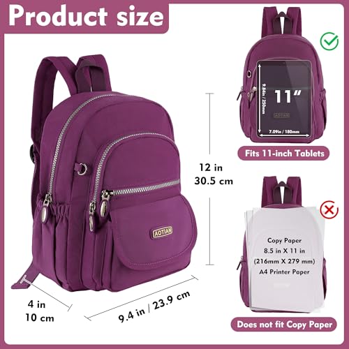 AOTIAN Mini Nylon Women Backpacks Casual Lightweight Small Daypack for Girls - color: Mini Deep Purple
