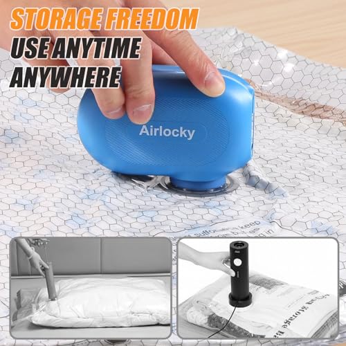 Travel Vacuum Storage Bags with Pump, Carry-on Compression Packing Bags + Portable Electric Pump, 80% Space Saver of Clothes, Vacuum Seal Bags for Clothing Travel Luggage, Pack of 20