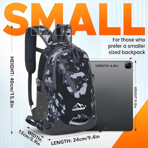 sunhiker Small Hiking Backpack Women Men 20L Lightweight Travel Backpack Daypack Casual Backpack For Cycling Outdoor Camping - color: Gray Camo