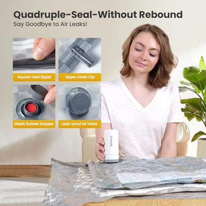 Vacuum Bags for Travel with Rechargeable Digital Display air Pump,12 PCS Combo Travel Size Vacuum Seal Bags for Luggage and Suitcase,Space Saver for Clothes,Home Storage - size: 12 Combo Travel Size