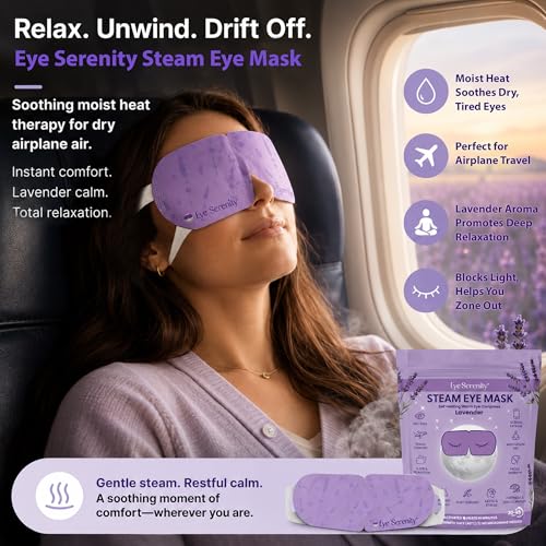Eye Serenity Steam Eye Mask, Heated Eye Mask, Self Heating Warm Compress for Dry Eyes, Fast Relief for Stye, Puffy Sensitive Eyes, Moist Heat, Relaxation Gifts for Women and Men - Lavender - color: Lavender 15 Pack, size: 15 Eye Masks