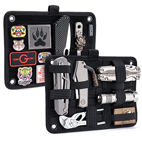 TACTICAL_GEEK TCM EDC Organizer Board, Backpack Anti-Slip Elastic Woven Board for Travel Gear, Elastic Grid Organizer for Electronics Accessories Travel Cables Chargers and More Black - color: TCM-BLACK