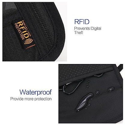 Neck Wallet Lightweight RFID Blocking Waterproof Travel Pouch Passport Wallets for Women Men - color: B-Purple