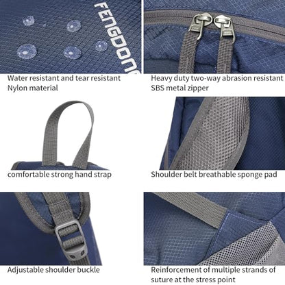FENGDONG 35L Lightweight Foldable Waterproof Packable Travel Small Hiking Backpack Daypack for men women - color: A5-royal Blue