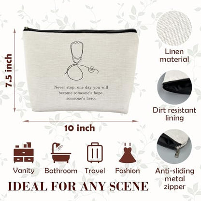 Nurse Makeup Bag, Future Nurse Doctor Gifts Cosmetic Bag Travel Toiletry Bag for Women, Medical Nursing School Gifts, Stethoscope Medical Zipper Makeup Pouch - color: Doctor