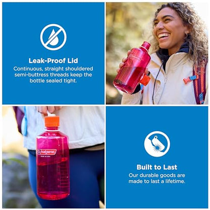 Nalgene 32 oz Narrow Mouth Water Bottle BPA-Free, Durable & Leak Proof, Lghtweght Bottle for Hkng, Gym & Travel, Amethyst - color: Amethyst, size: 32 Ounces